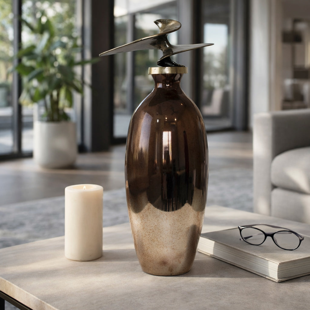 Cedarford Bronze Glass Vase — 20″ — additional view