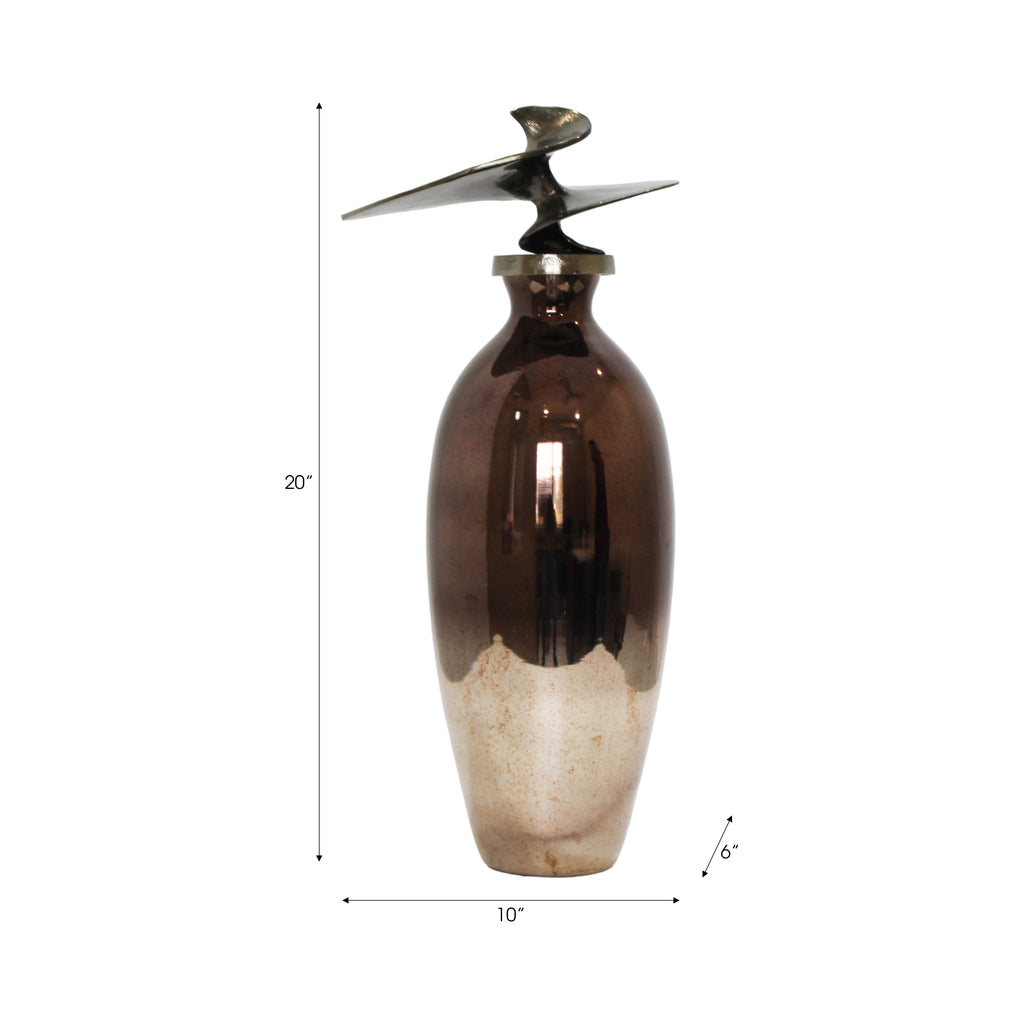 Cedarford Bronze Glass Vase — 20″ — additional view