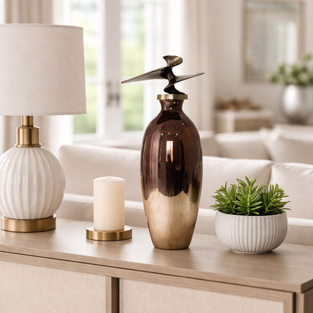Cedarford Bronze Glass Vase — 22″ — additional view