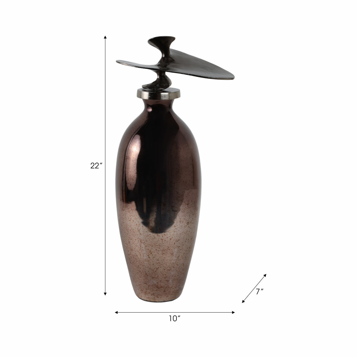 Cedarford Bronze Glass Vase — 22″ — additional view