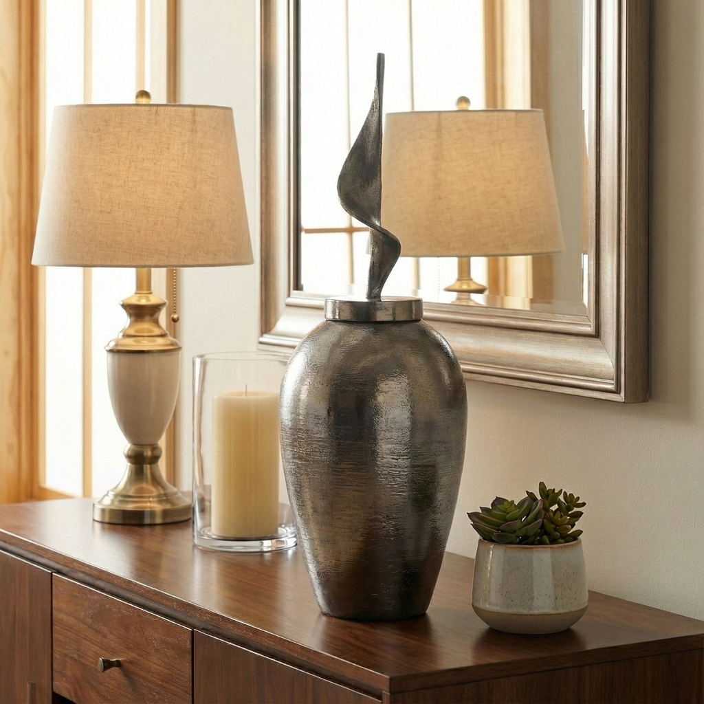 Gunnargrove Gray Glass Vase — 26″ — additional view