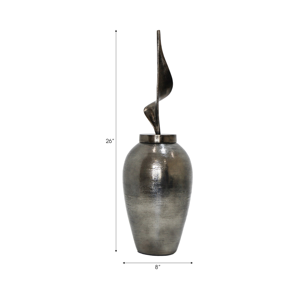 Gunnargrove Gray Glass Vase — 26″ — additional view