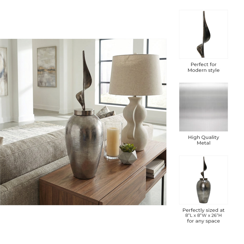Gunnargrove Gray Glass Vase — 26″ — additional view