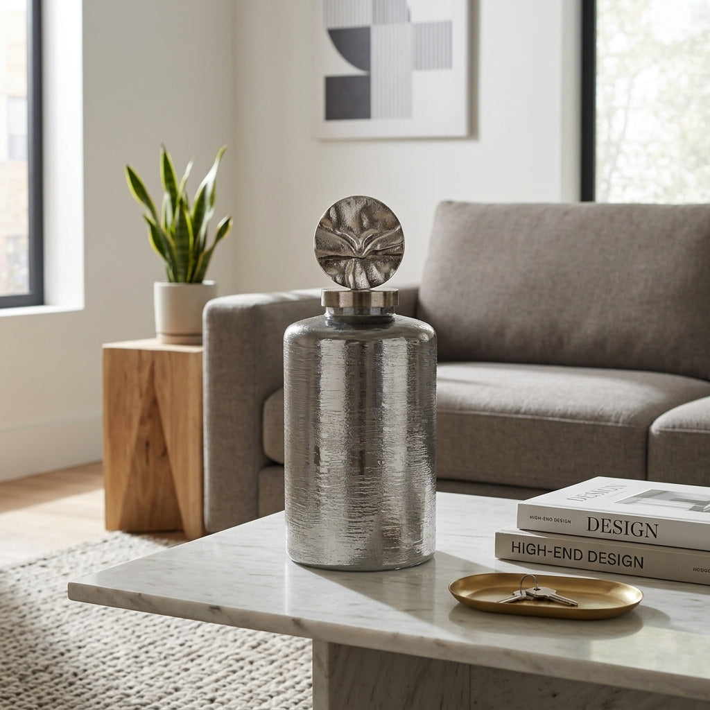 Lanewind Gray Glass Vase — 16″ — additional view