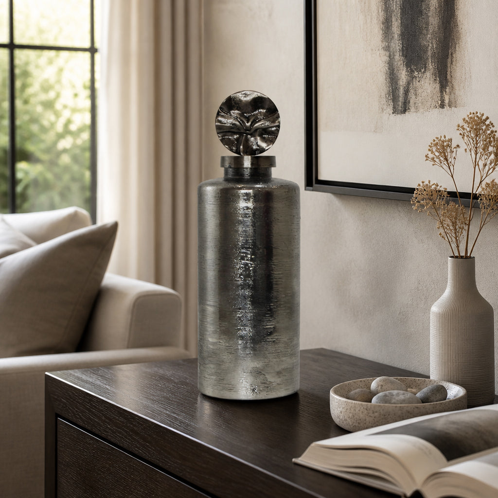 Lanewind Gray Glass Vase — 19″ — additional view