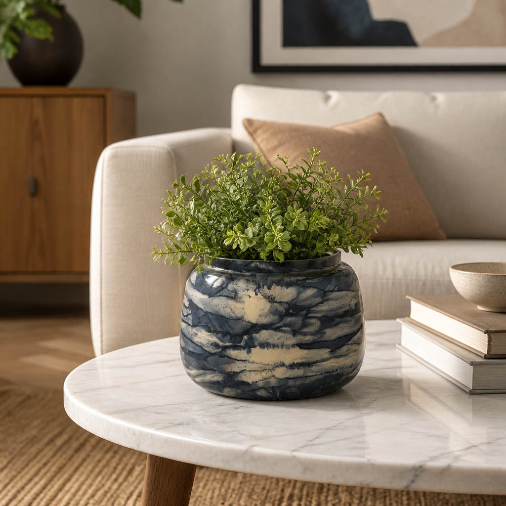 Clydeburn Blue Glass Vase — 7″ — additional view