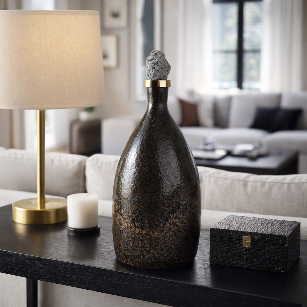 Farleydale Black Glass Vase — 18″ — additional view