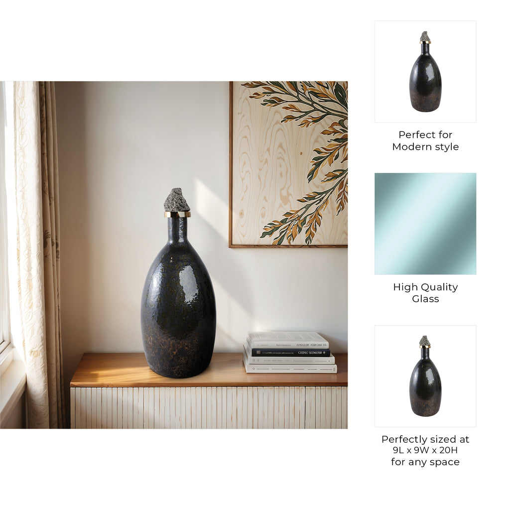 Farleydale Black Glass Vase — 20″ — additional view