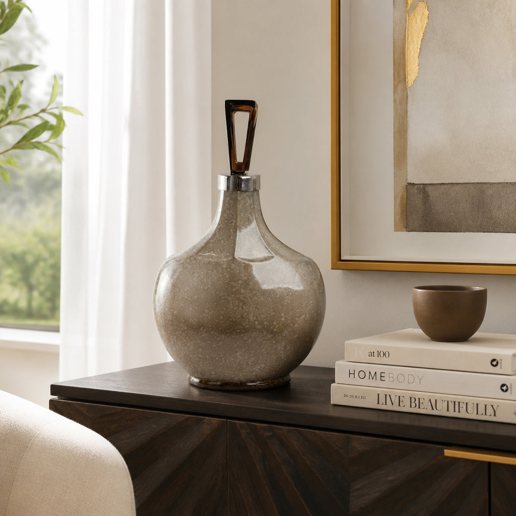 Tatummore White Glass Vase — 16″ — additional view