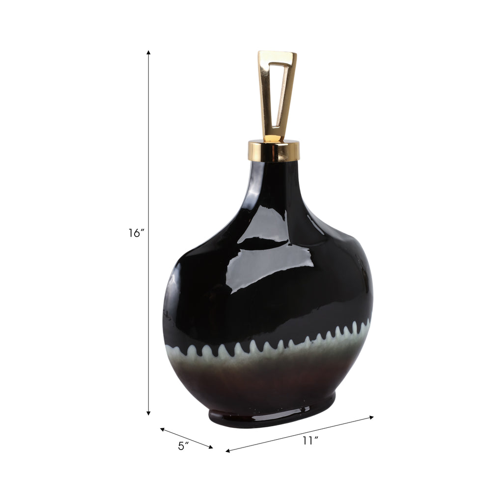 Elmontgrove Black Glass Vase — 16″ — additional view