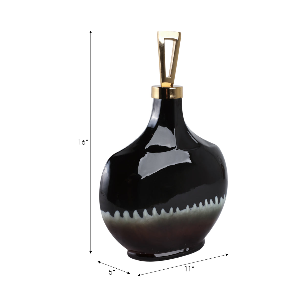 Elmontgrove Black Glass Vase — 16″ — additional view