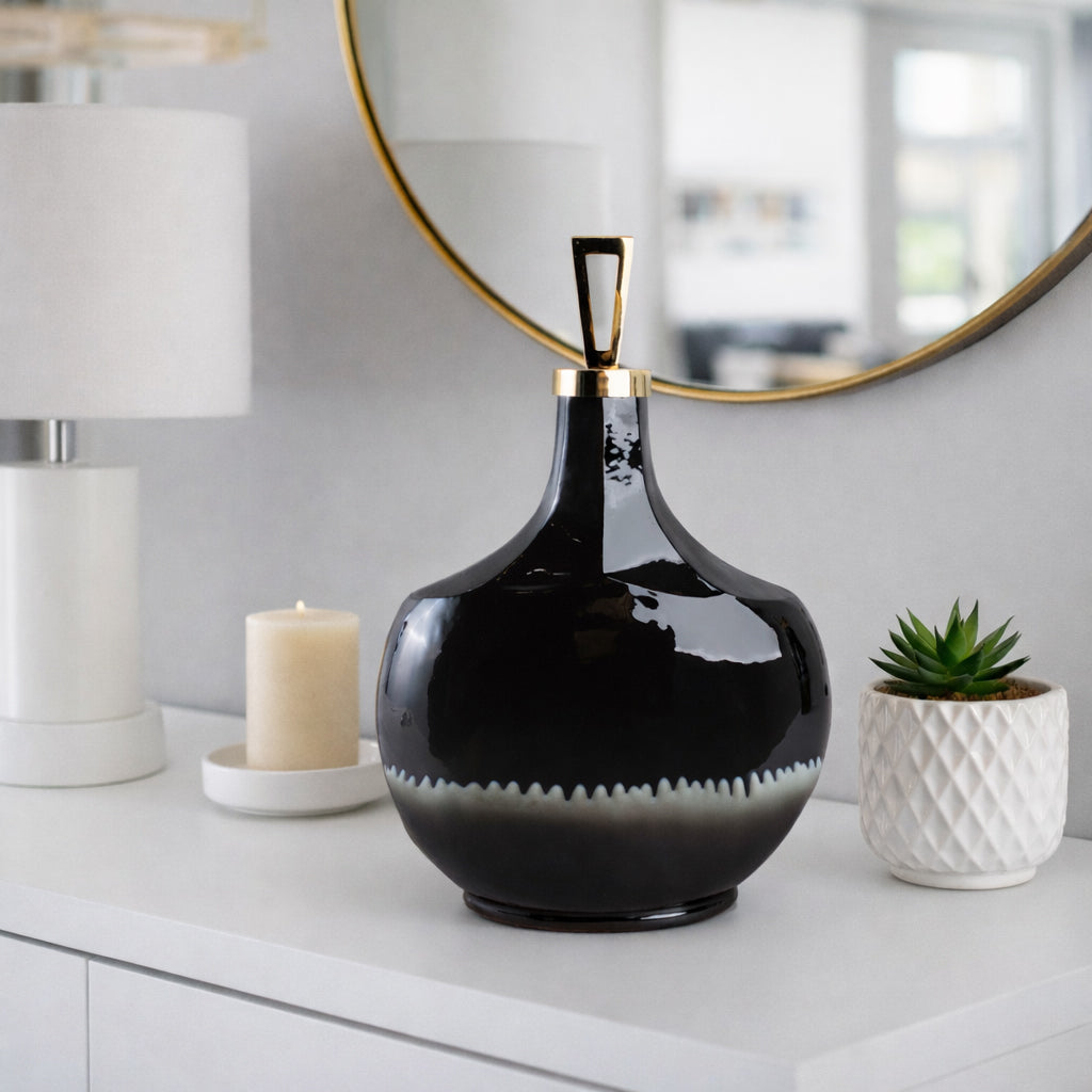 Elmontgrove Black Glass Vase — 20″ — additional view