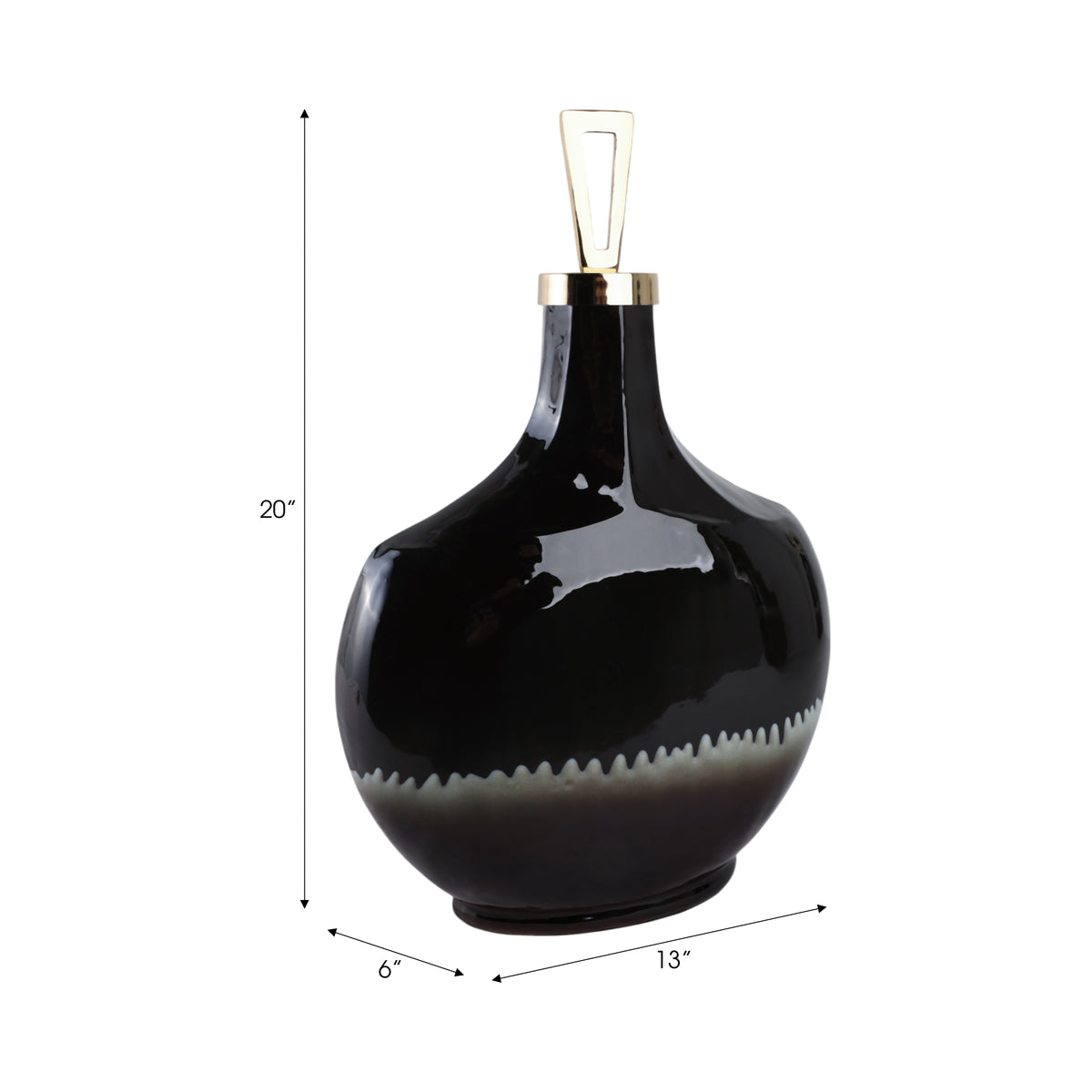 Elmontgrove Black Glass Vase — 20″ — additional view