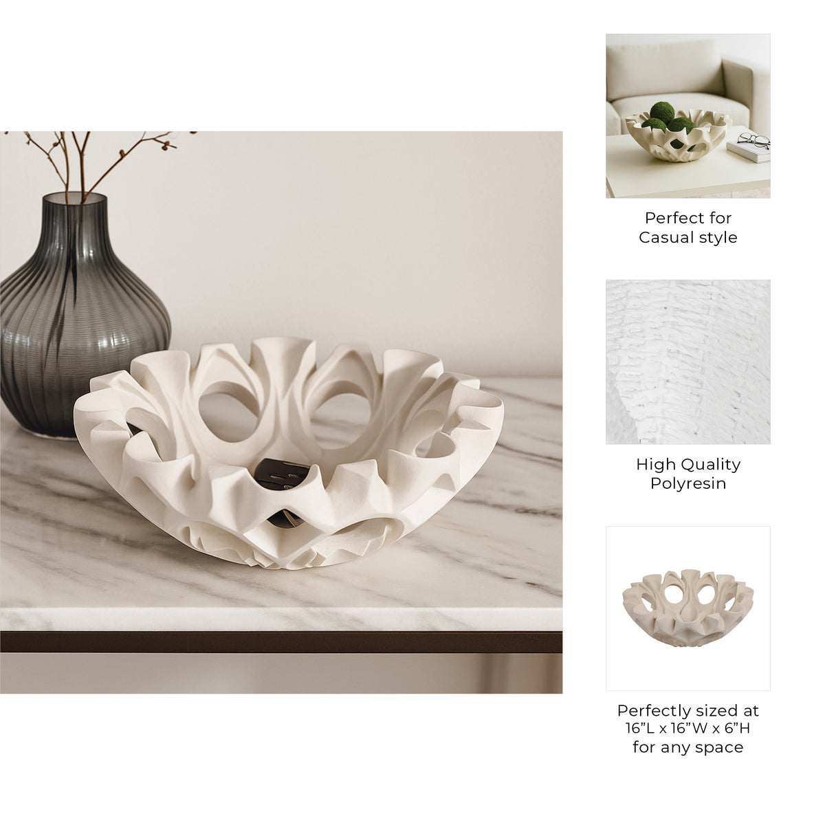 Heltonwind White Bowl — 6″ — additional view