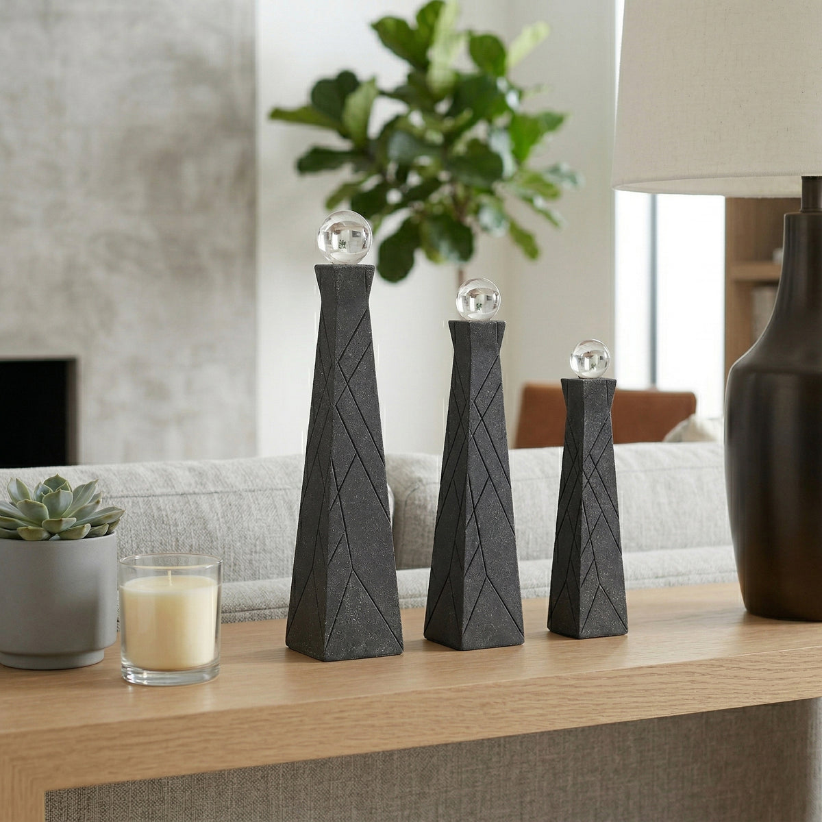 Westonrun Set of 3 Black Decor — 14″ — additional view