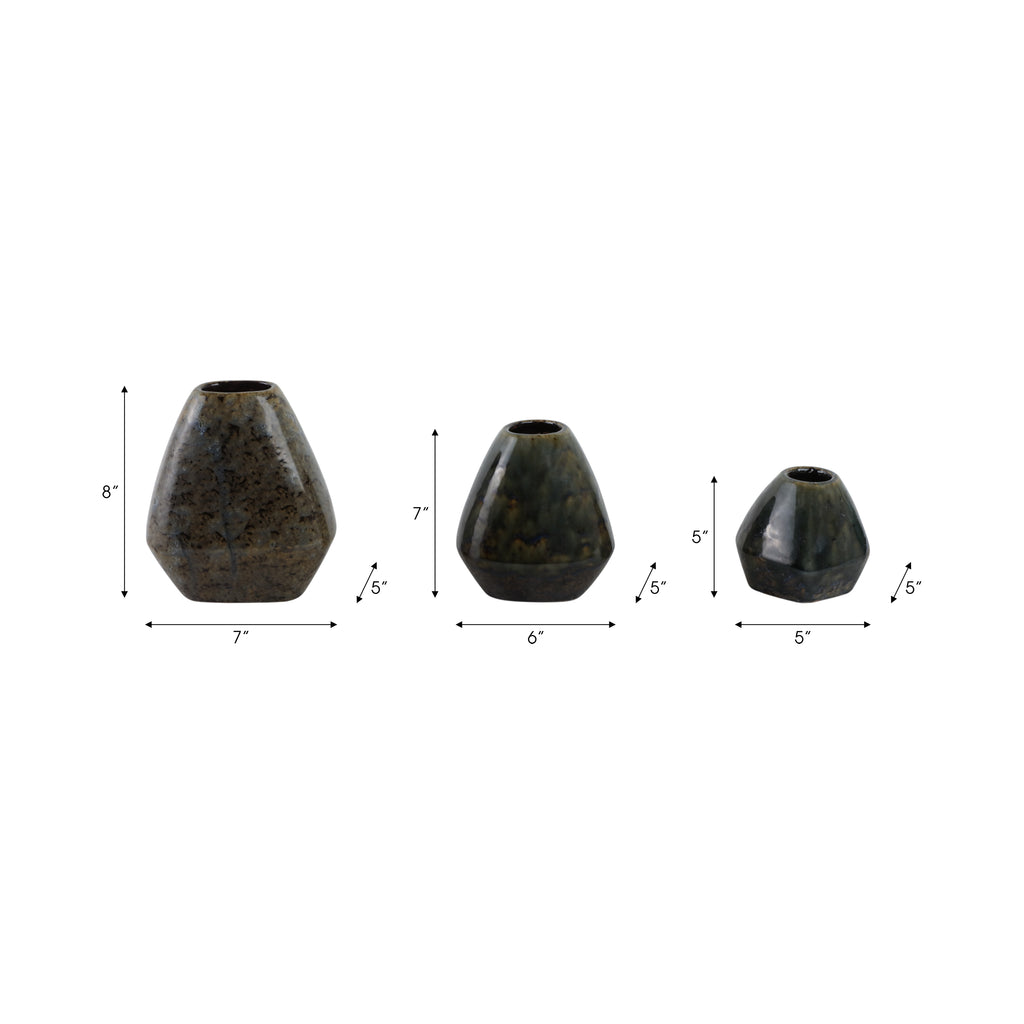 Denningham Set of 3 Brown Vases — 8″ — additional view