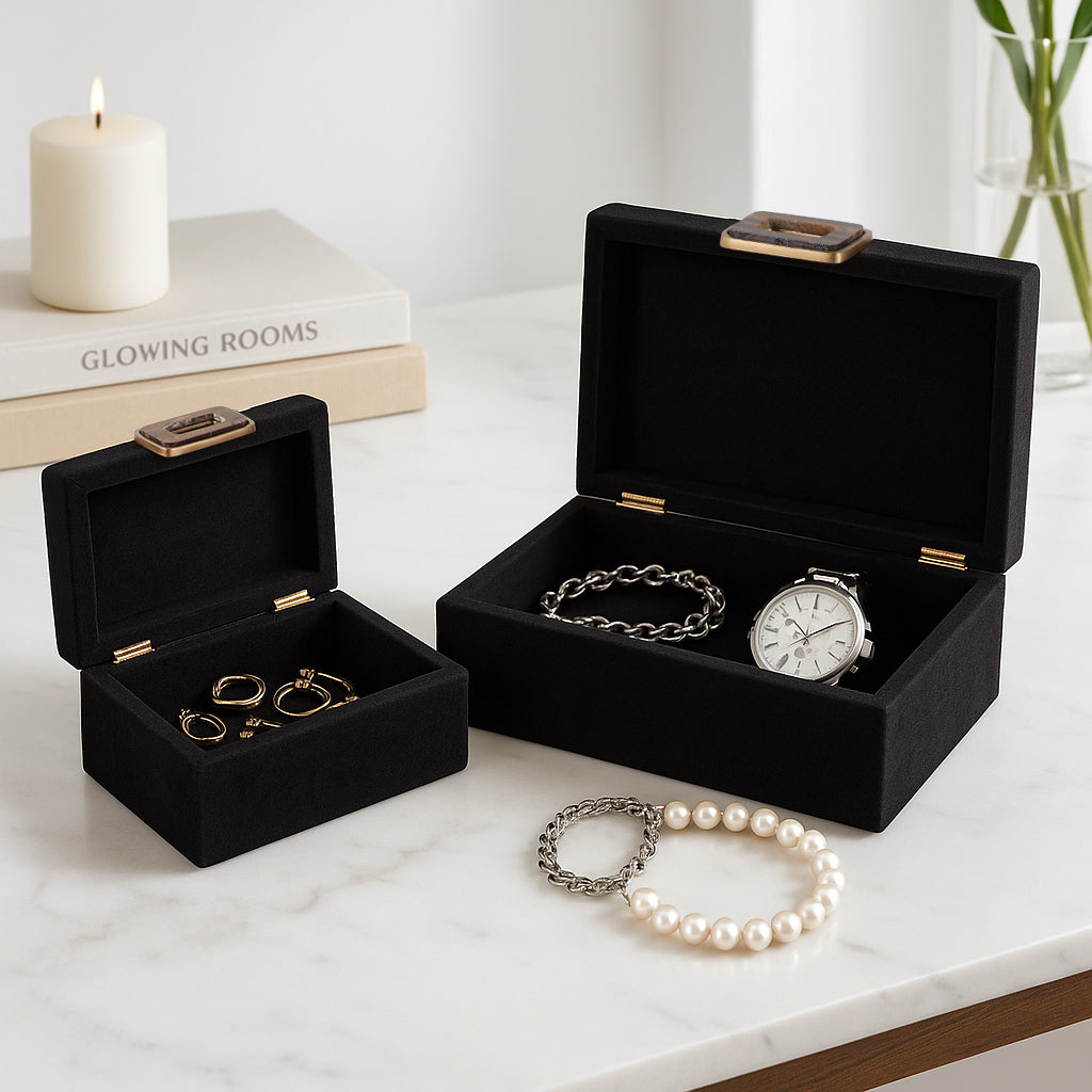 Raymond Set of 2 Black Boxes — 5″ — additional view