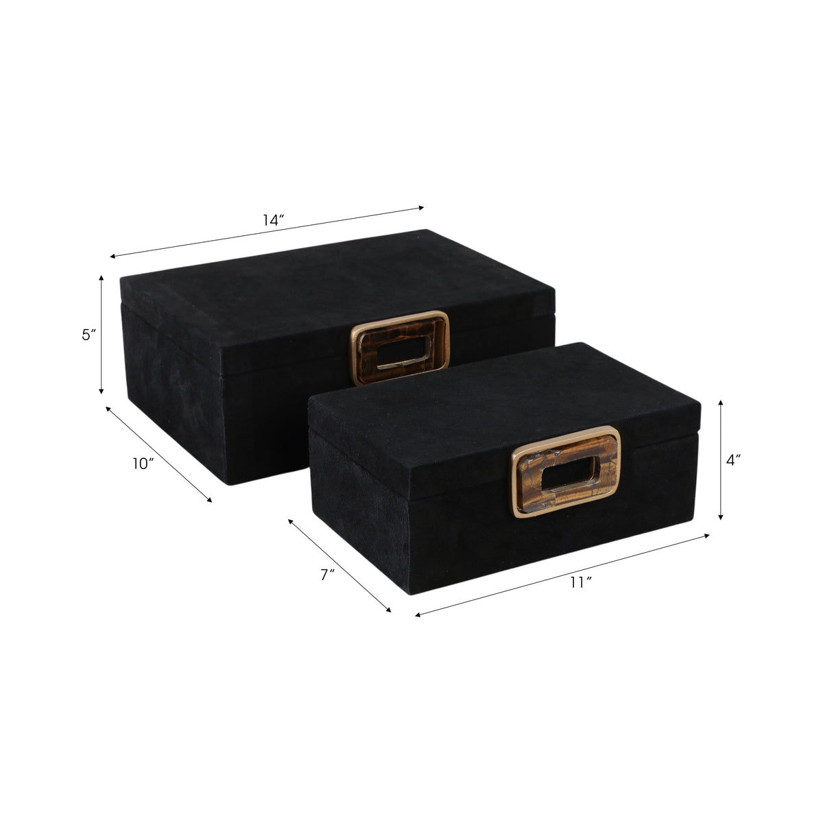 Raymond Set of 2 Black Boxes — 5″ — additional view