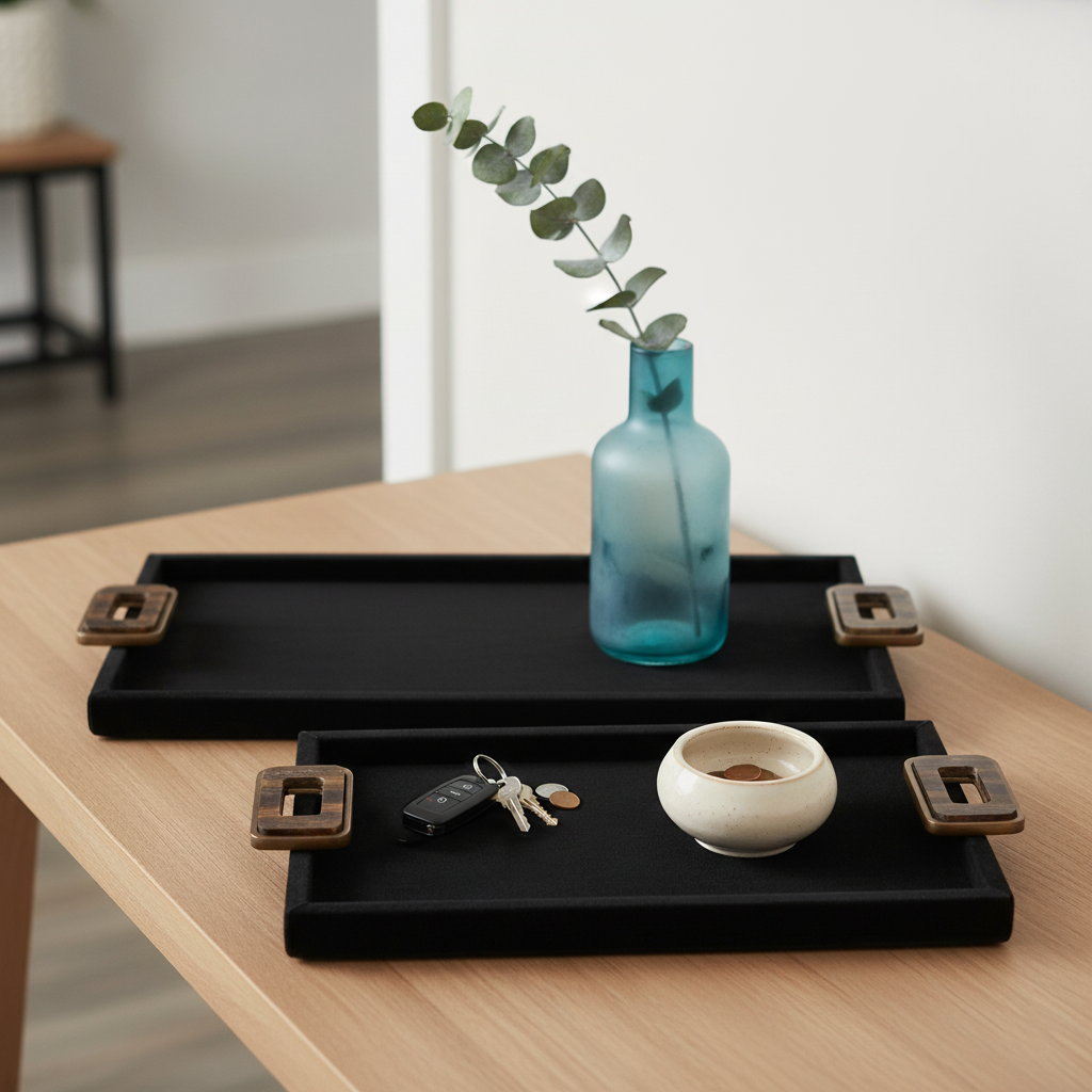 Samsonford Set of 2 Black Tray — 1″ — additional view
