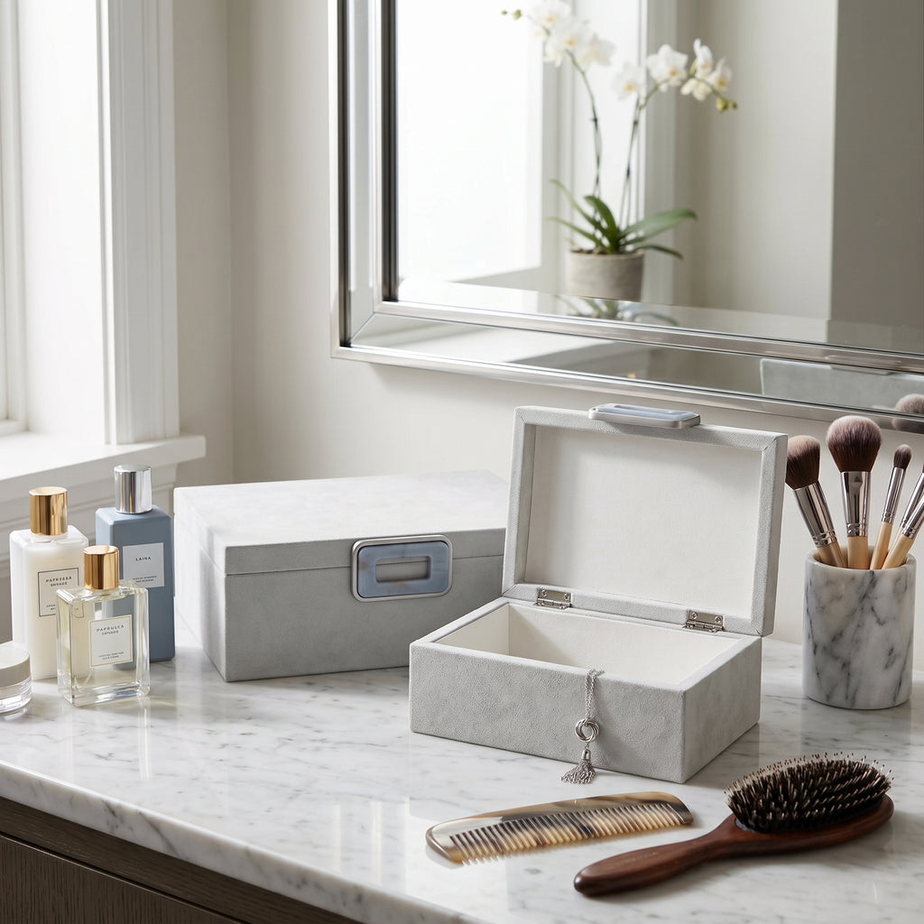 Hammondridge Set of 2 White Boxes — 5″ — additional view