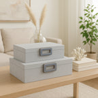 Hammondridge Set of 2 White Boxes — 5″ — additional view