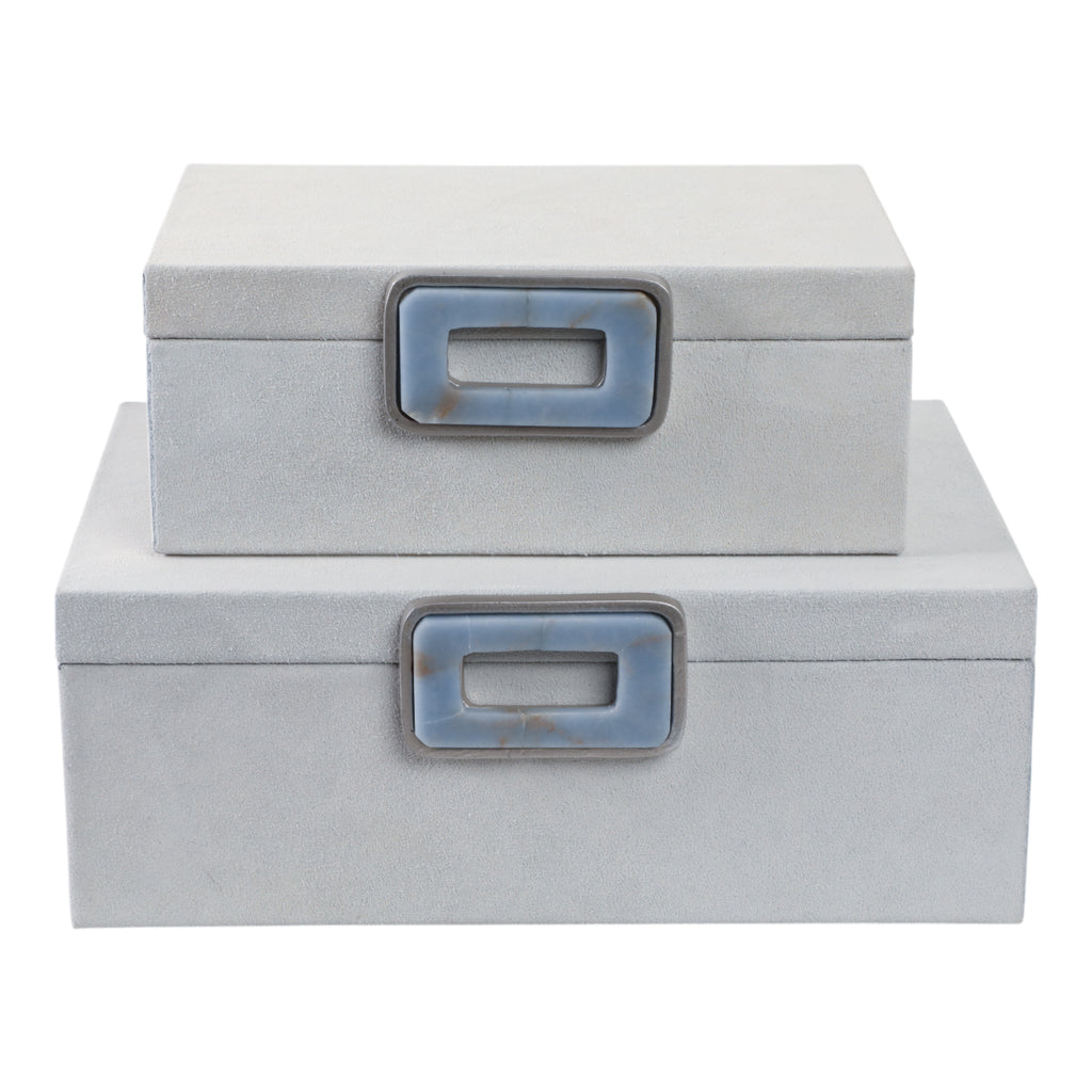 Hammondridge Set of 2 White Boxes — 5″ — additional view