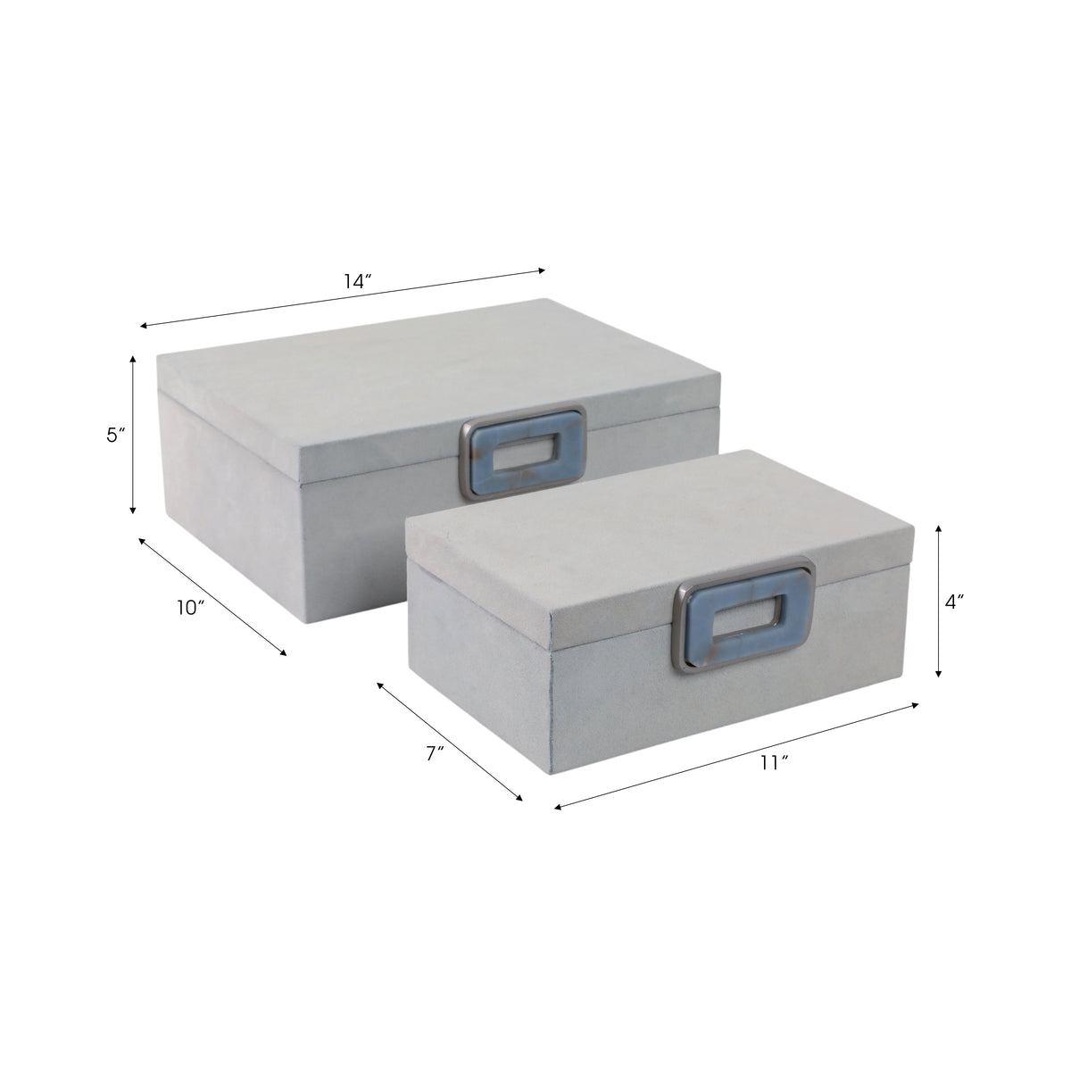 Hammondridge Set of 2 White Boxes — 5″ — additional view
