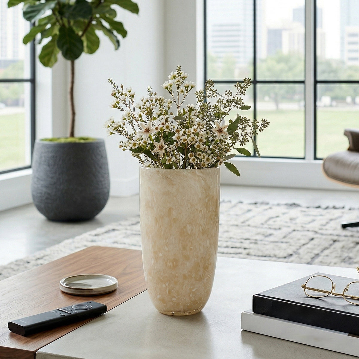 Gortonmoor Ivory Glass Vase — 12″ — additional view
