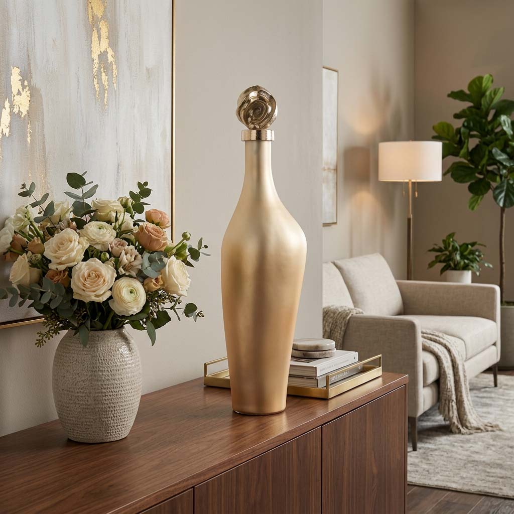 Bakershaw Gold Glass Vase — 22″ — additional view