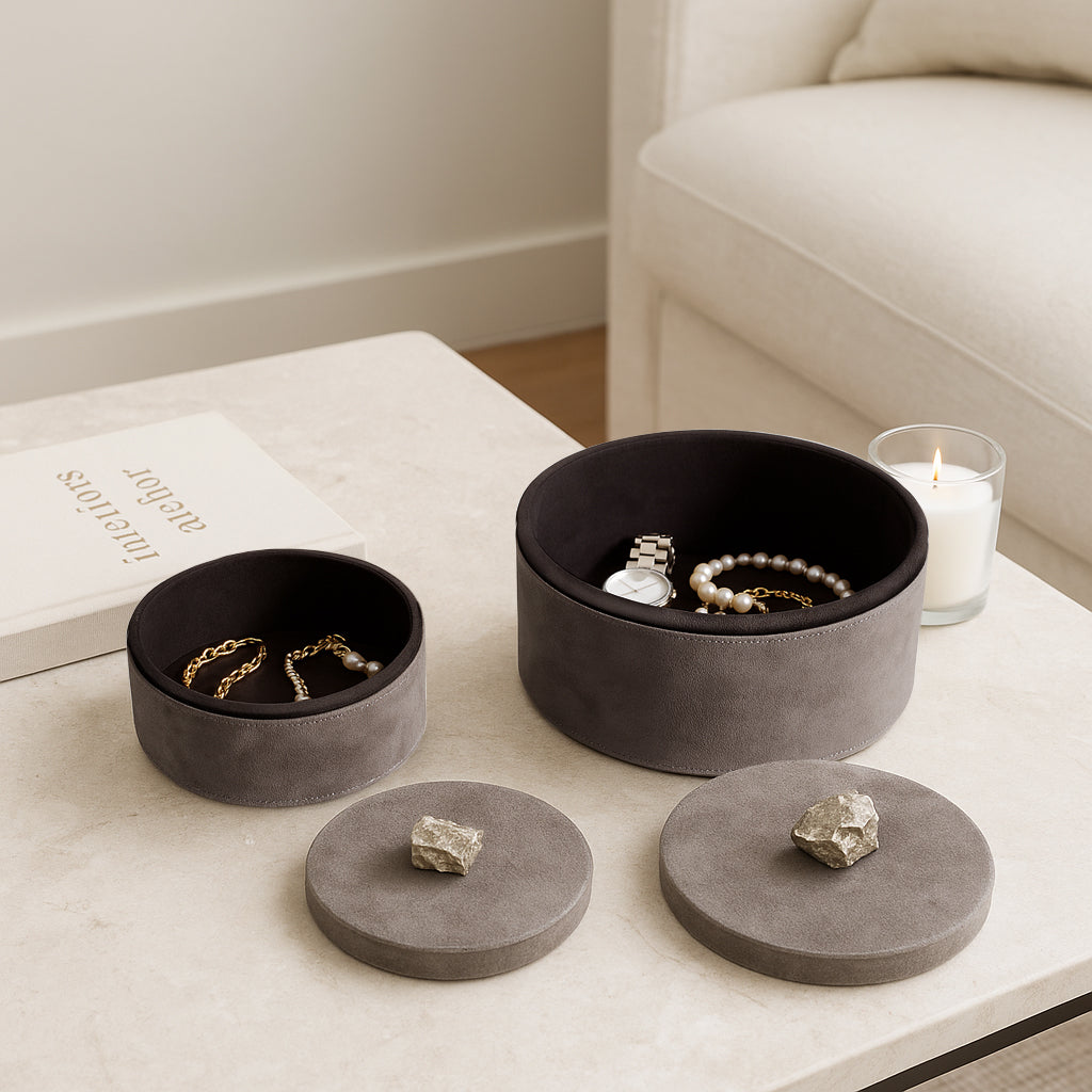 Graysonhaven Set of 2 Gray Boxes — 5″ — additional view