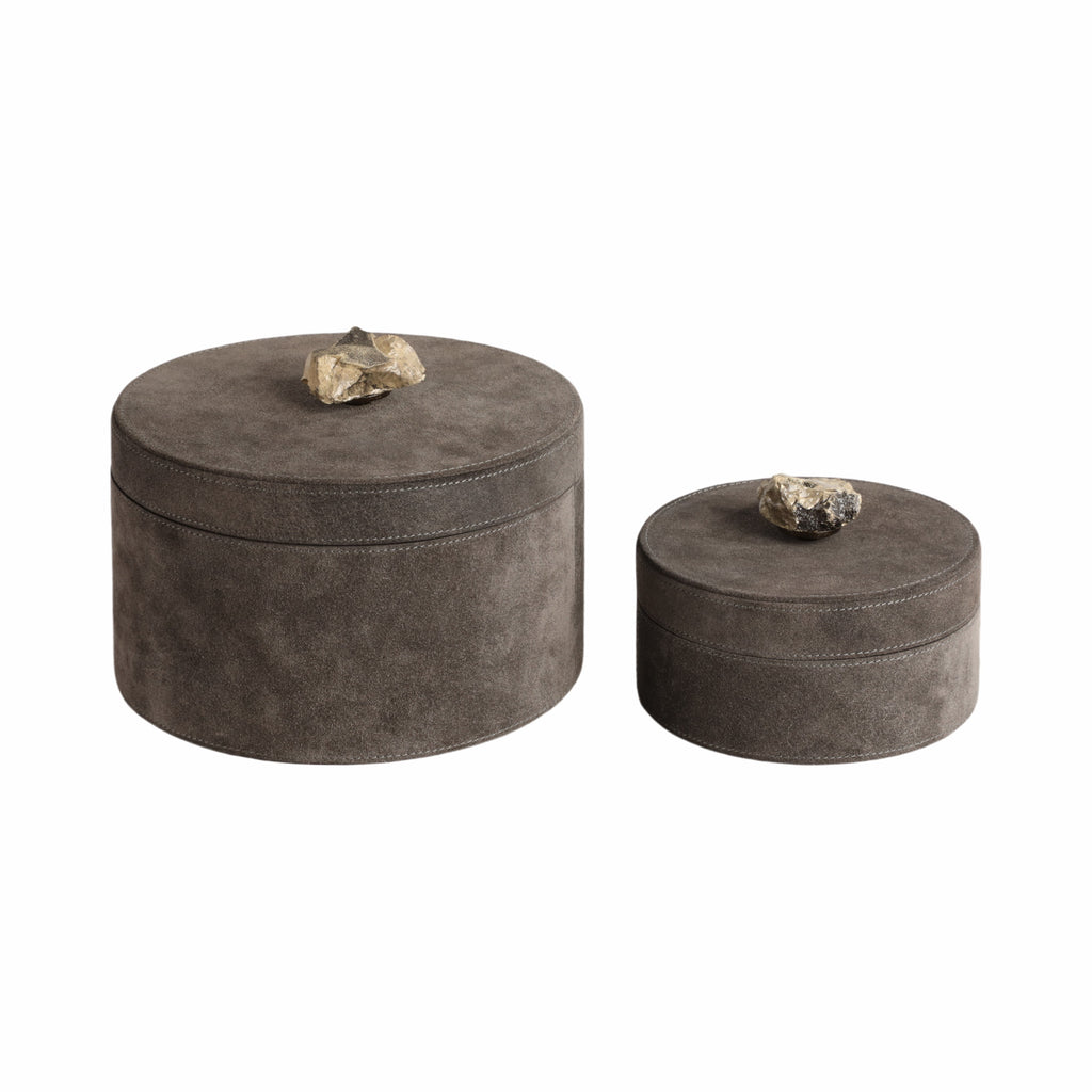 Graysonhaven Set of 2 Gray Boxes — 5″ — additional view