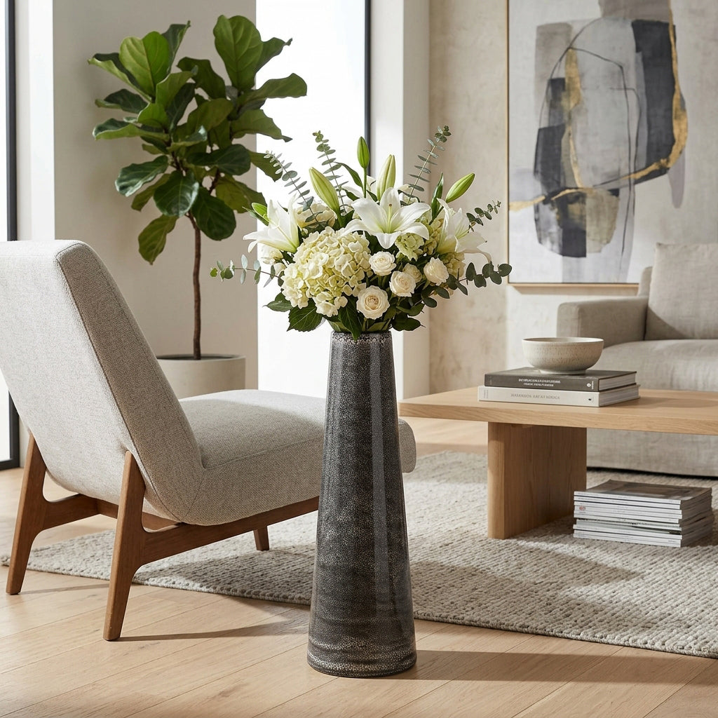 Pearlwood Black Vase — 28″ — additional view