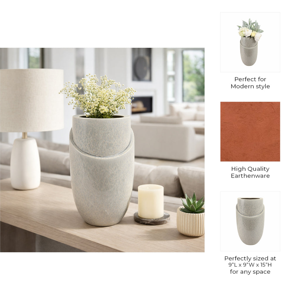 Greysonstone Gray Vase — 15″ — additional view