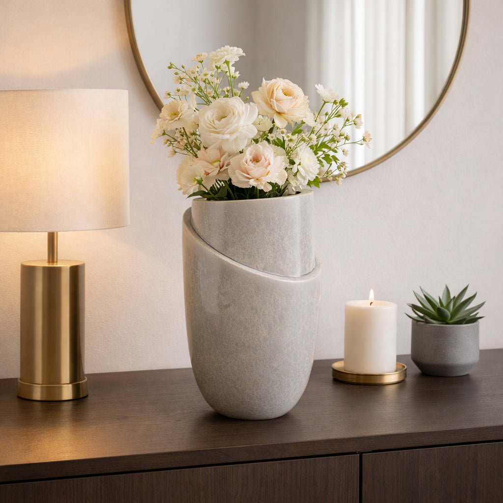 Greysonstone Gray Vase — 15″ — additional view