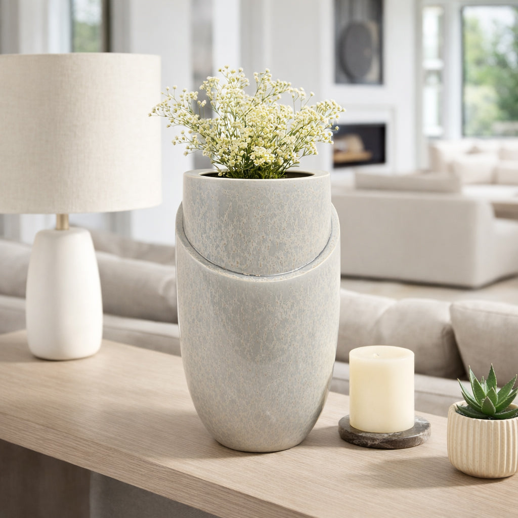 Greysonstone Gray Vase — 15″ — additional view