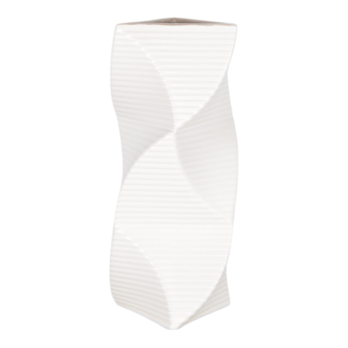 Caseyway White Vase — 12″ — additional view