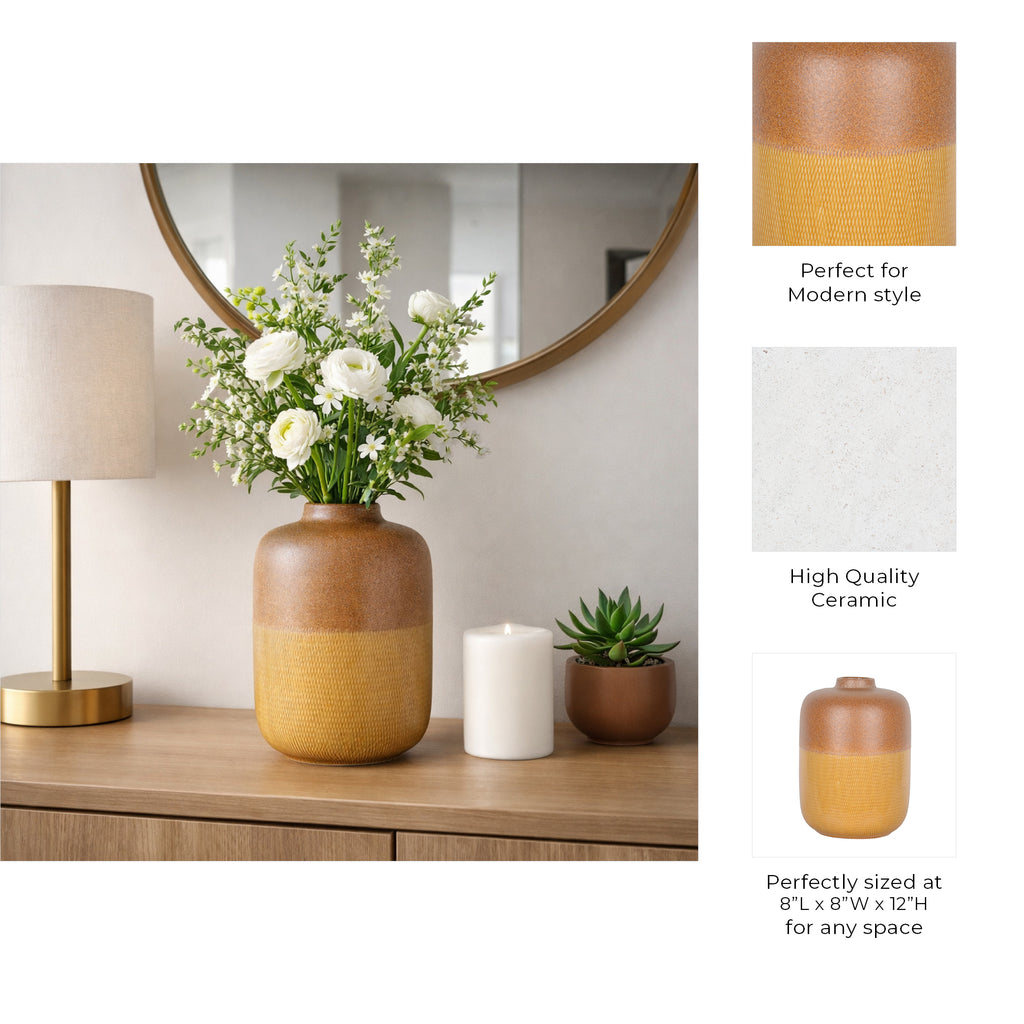 Hermonvale Tan Vase — 12″ — additional view