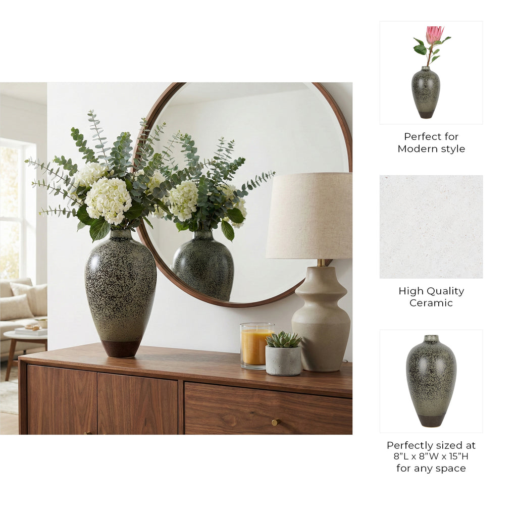 Camdenmoor Green Vase — 15″ — additional view