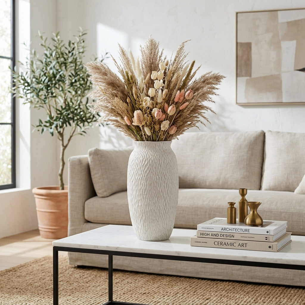 Bennetside White Vase — 15″ — additional view