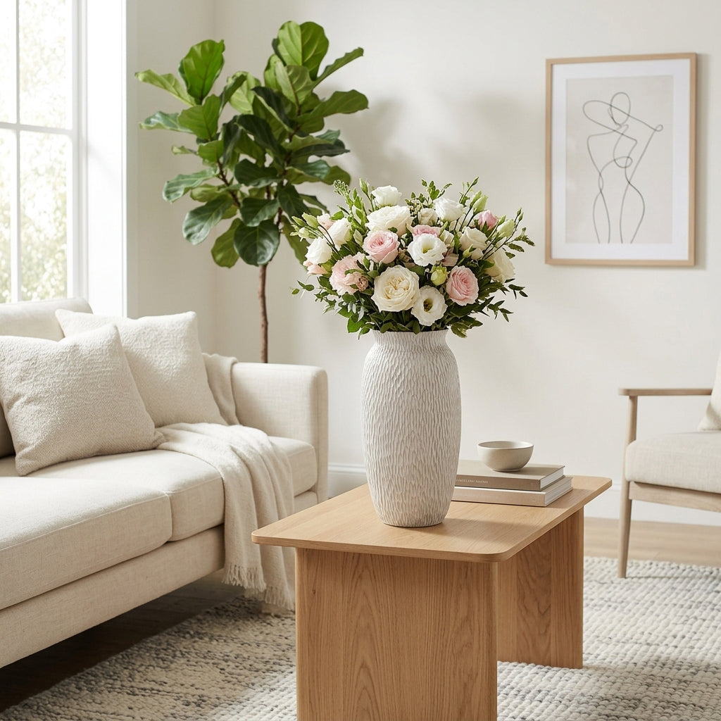 Bennetside White Vase — 15″ — additional view