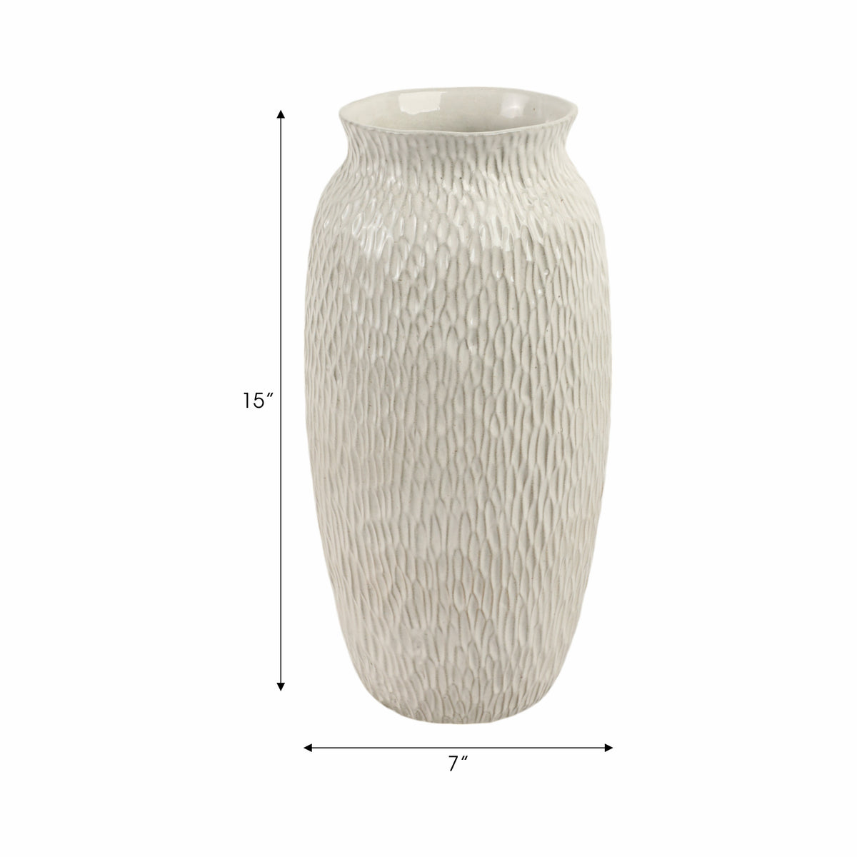 Bennetside White Vase — 15″ — additional view