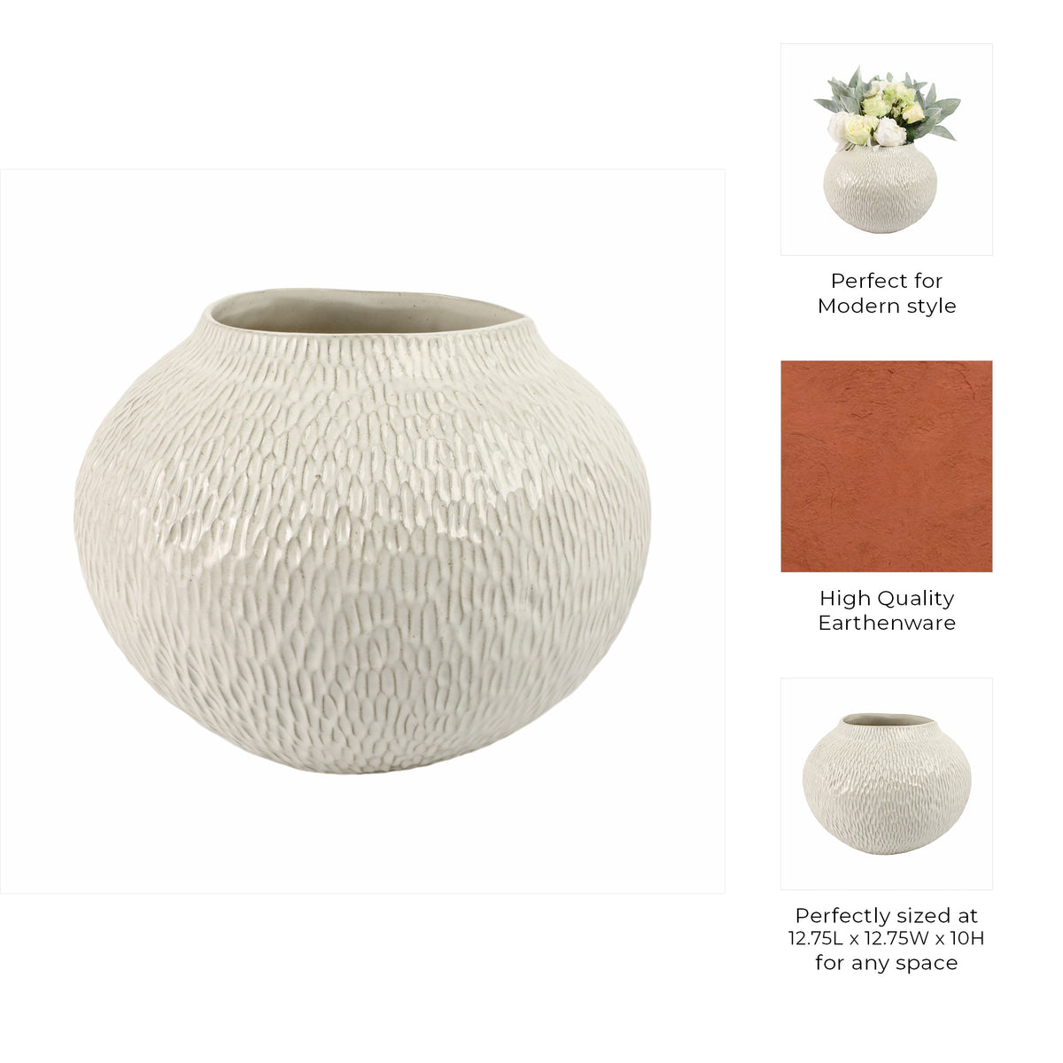 Uptonmoor White Bowl — 10″ — additional view