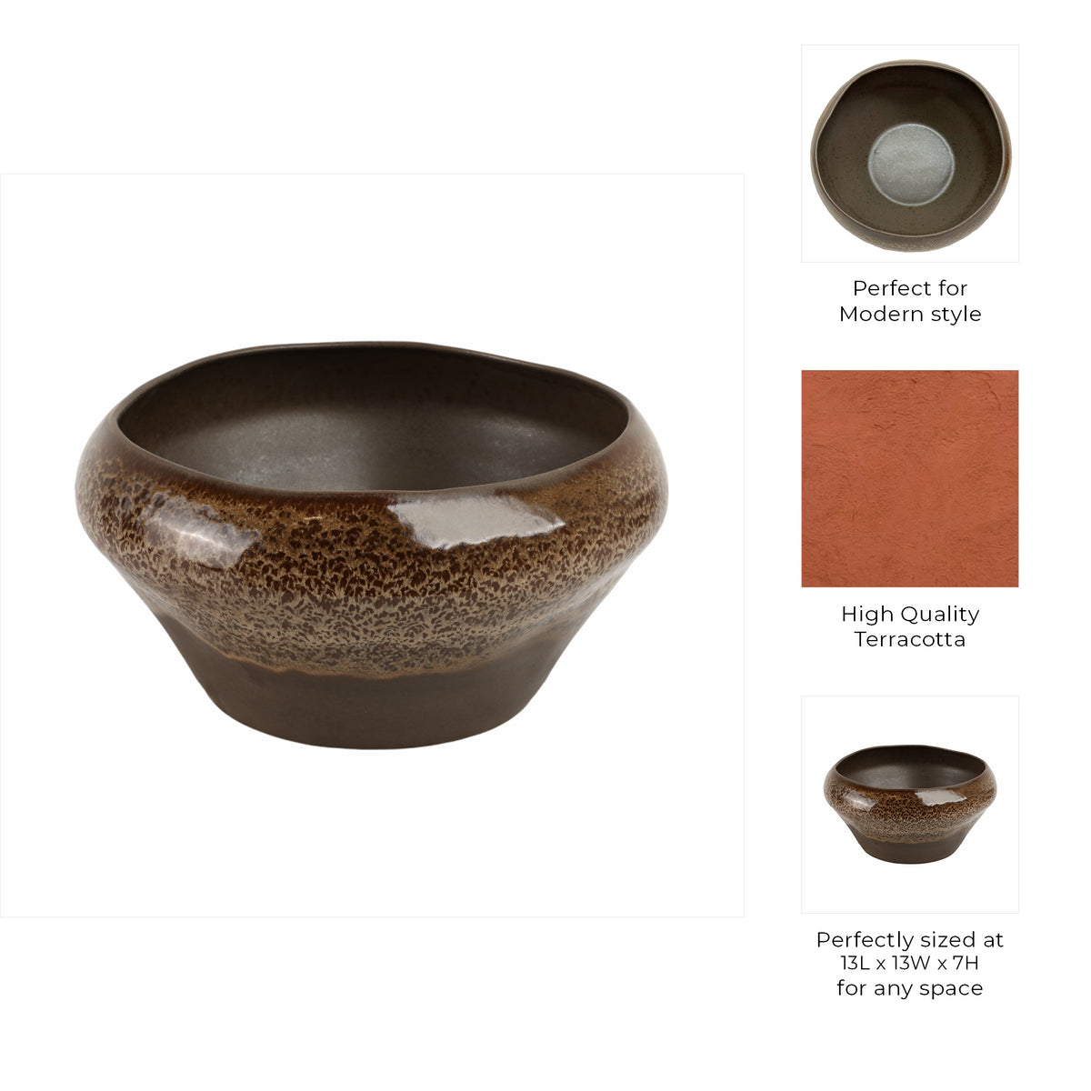 Hamptonley Brown Bowl — 7″ — additional view