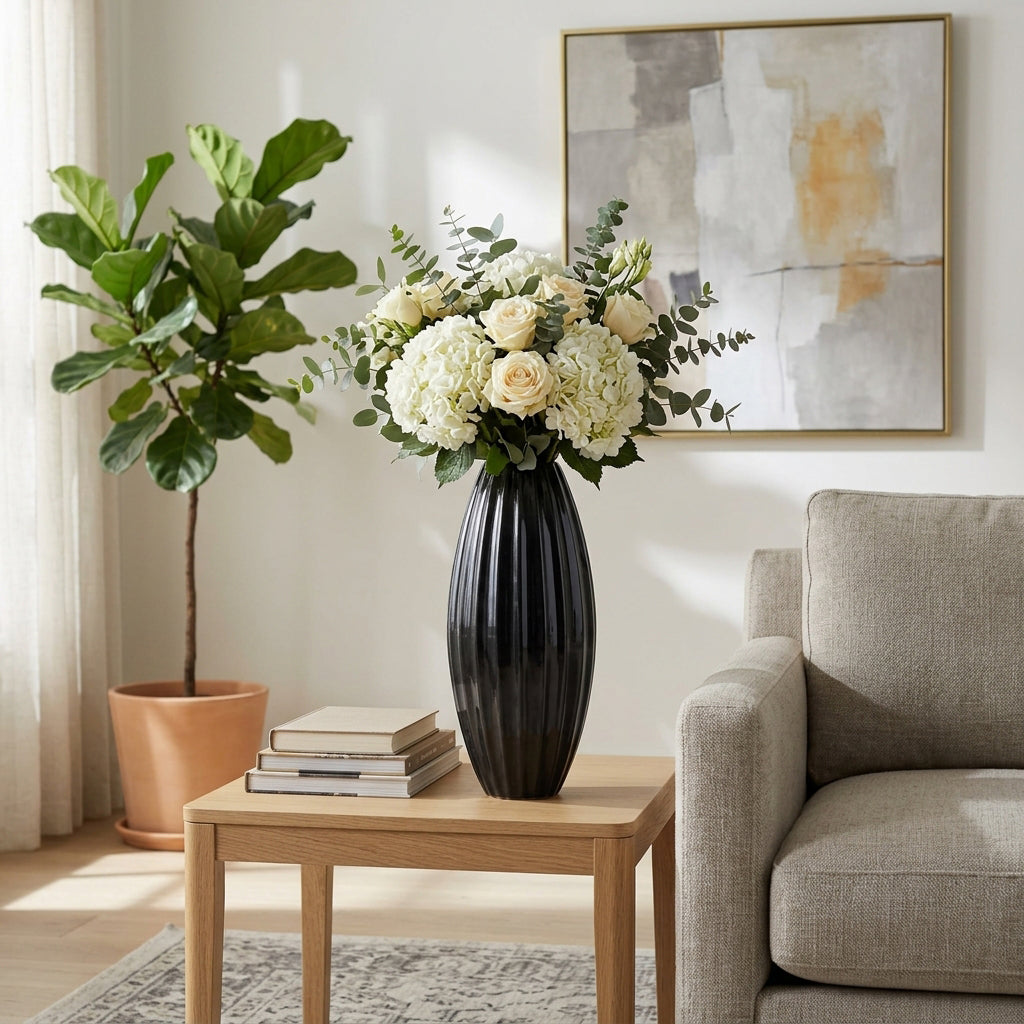 Tiltonridge Black Vase — 25″ — additional view