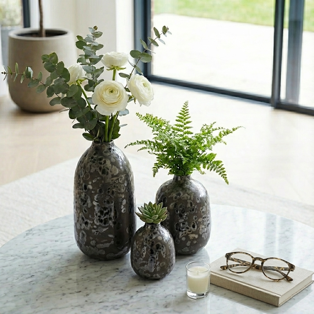 Tessgate Set of 3 Black Vases — 10″ — additional view
