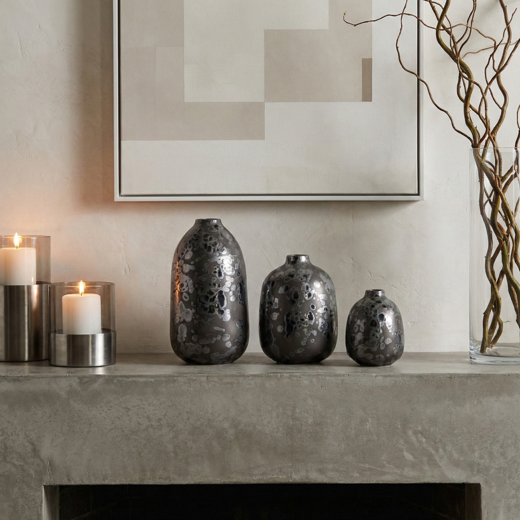 Tessgate Set of 3 Black Vases — 10″ — additional view