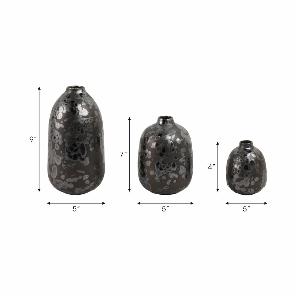 Tessgate Set of 3 Black Vases — 10″ — additional view