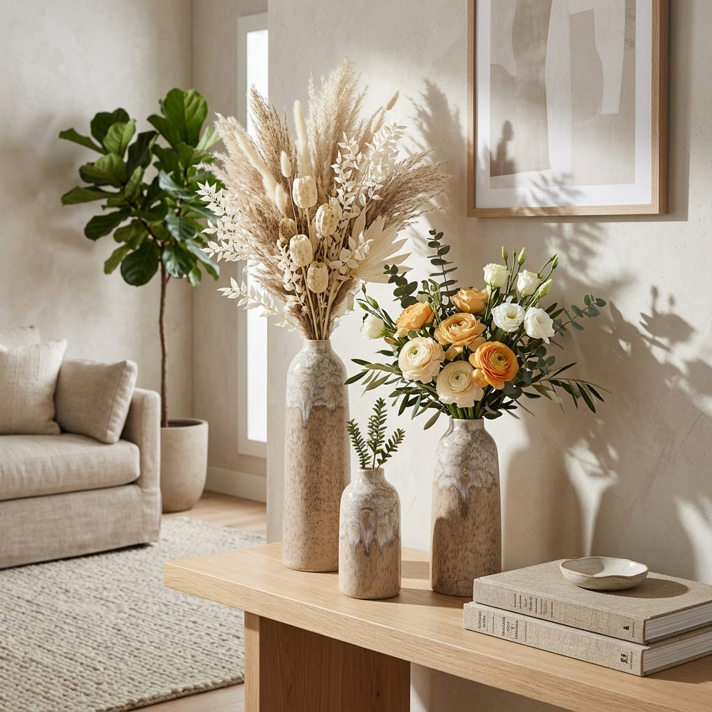 Kelseylake Set of 3 Tan Vases — 16″ — additional view