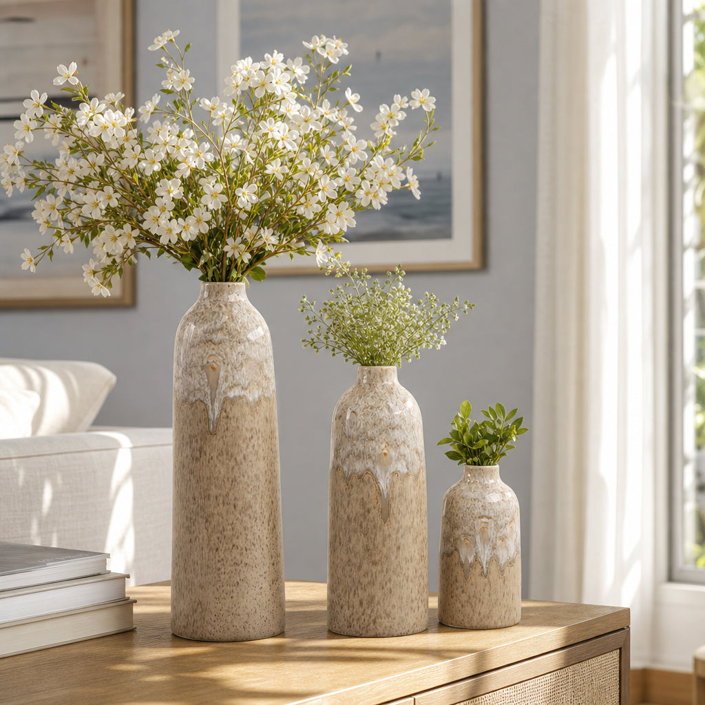 Kelseylake Set of 3 Tan Vases — 16″ — additional view