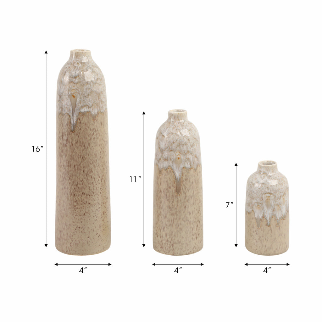 Kelseylake Set of 3 Tan Vases — 16″ — additional view